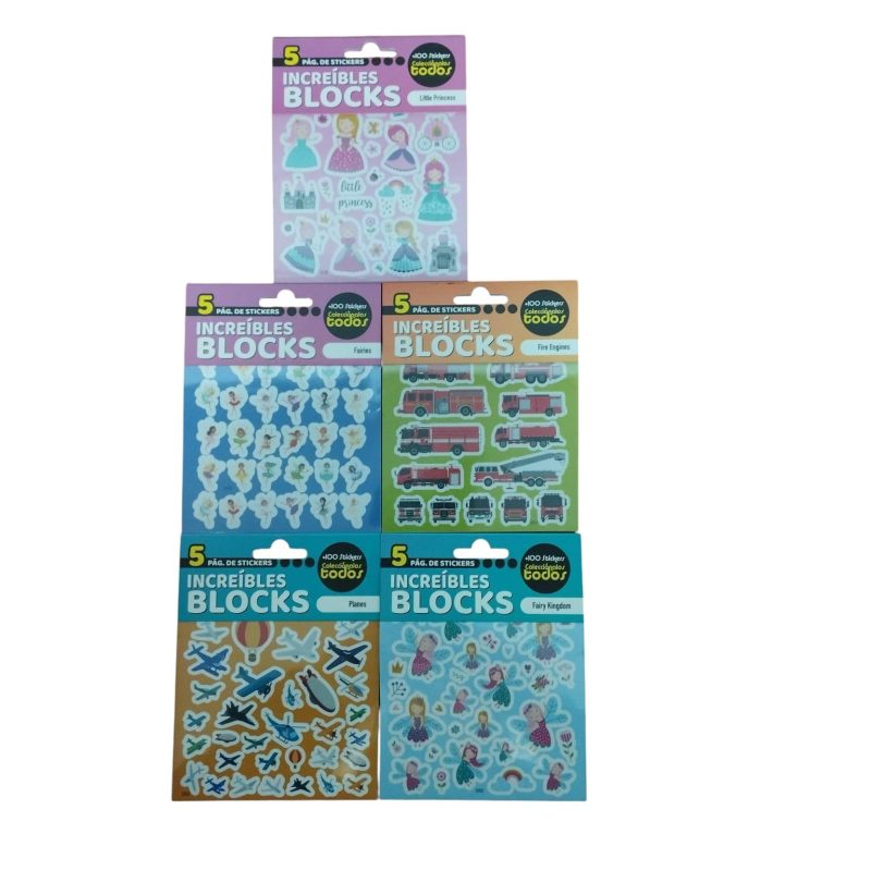 STICKERS EN BLOCK DE 5 HOJAS