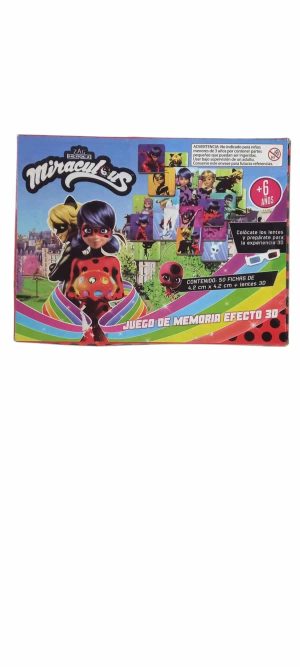 juego de memoria efecto 3d miraculous en caja