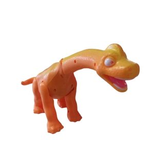 DINOSAURIO PLASTICO NARANJA AMARILLO CON SONIDO SIN MOV