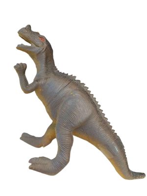 DINOSAURIO GOMA GRIS MOSTAZA