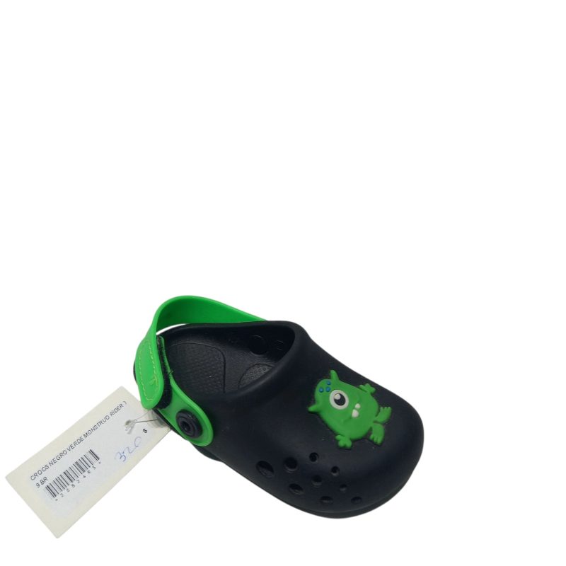 SUECO NEGRO VERDE MONSTRUO RIDER T19 BR estilo crocs