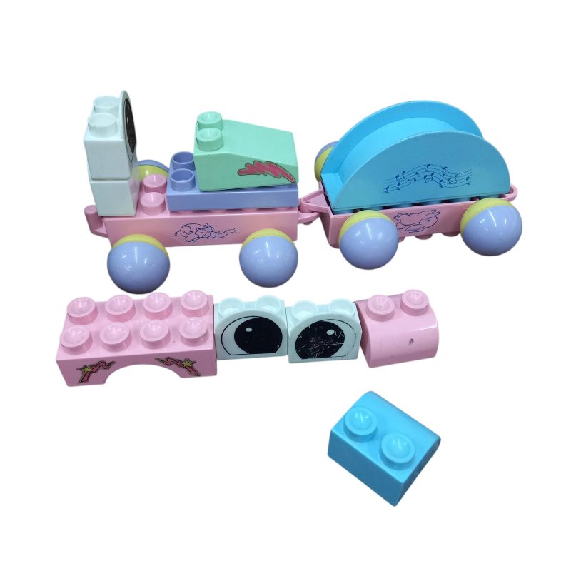 TREN ESTILO LEGO ROSA RASP OJITOS EN BOLSA