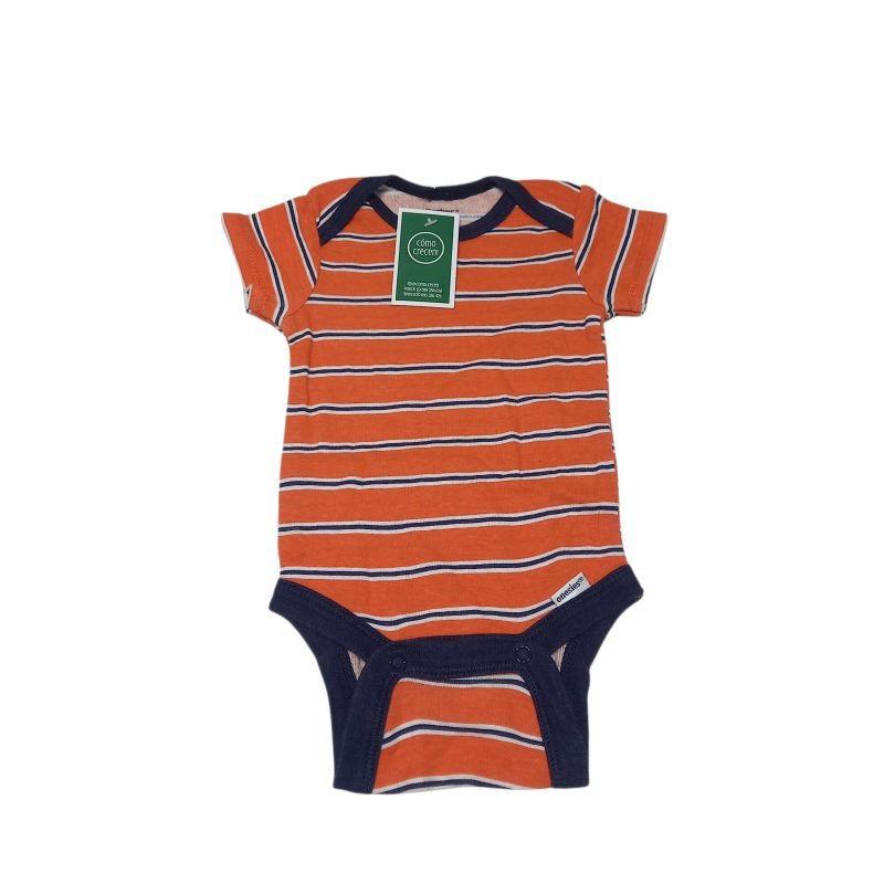 body naranja rayas blancas azules gerber t0/3m