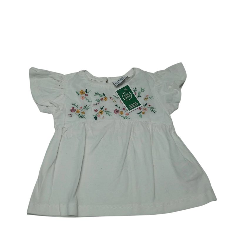 remera blanca florcitas bordadas zara t9/12m