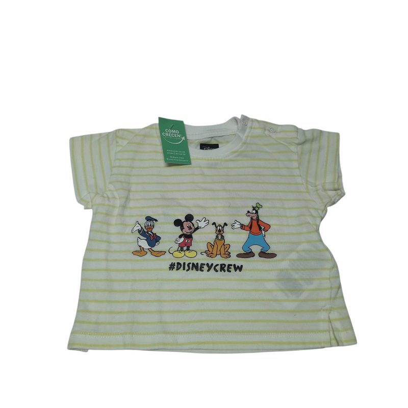 REMERA ALG RAYAS BCO AMARILLO MICKEY Y AMIGOS DISNEYCREW  BAS T3/6M