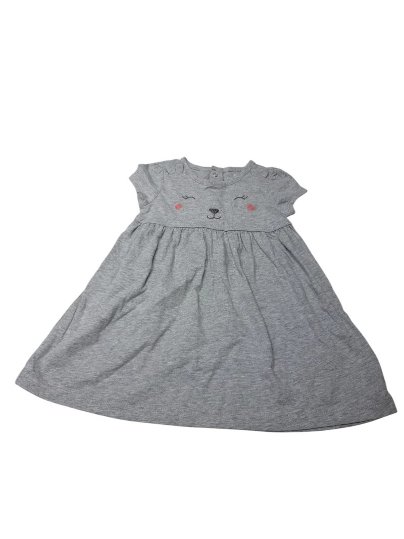 VESTIDO GRIS ALG CARA OSO CARTERS T24M