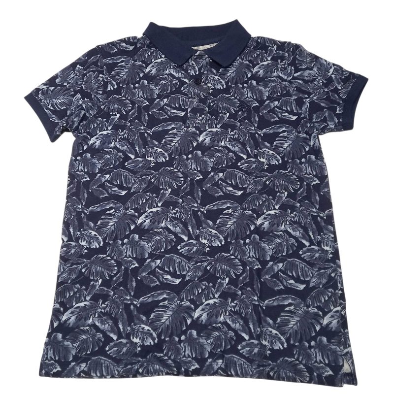 REMERA PIQUE AZUL HOJAS PRIMARK T10/11