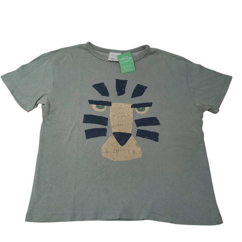 REMERA ALG VERDE CARA ANIMAL ZARA T3/4