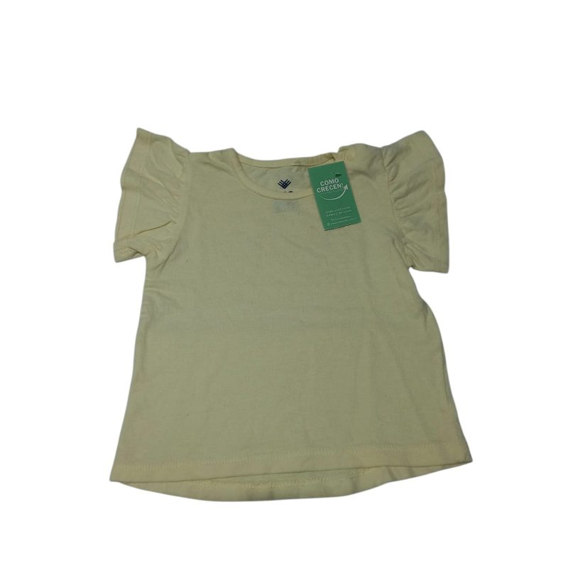 REMERA AMARILLA MANGA VOLADO BAS T6/9M