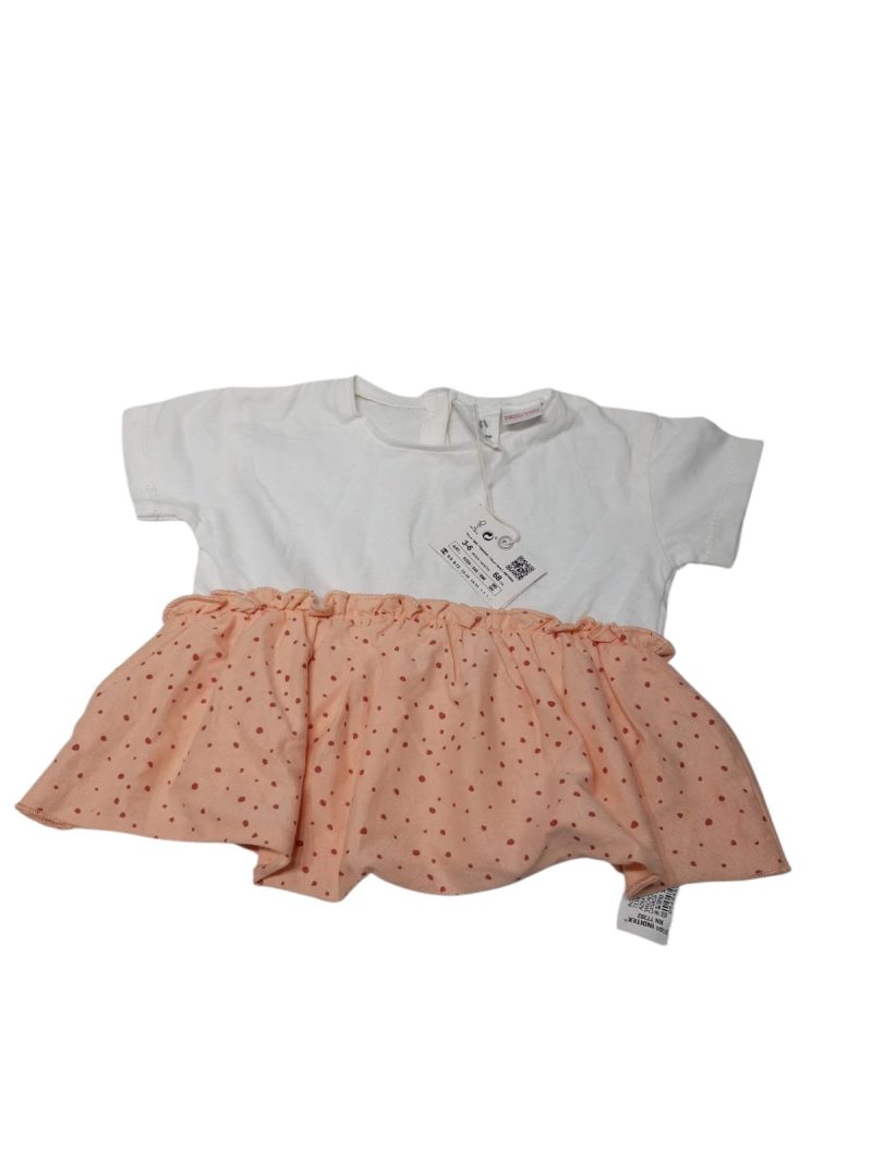 BLUSA BCA SALMON PINTITAS ZARA NUEVA T3/6M