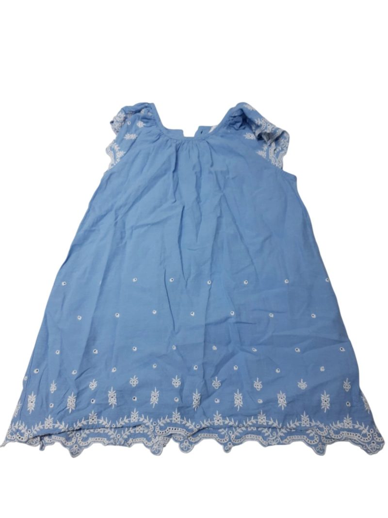 VESTIDO CELESTE FLORES HILO BCO OUREBABY T2