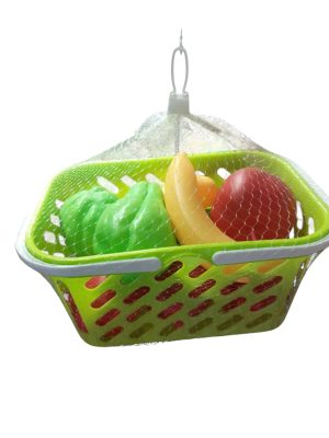 canasta con frutas en red 13*7*7