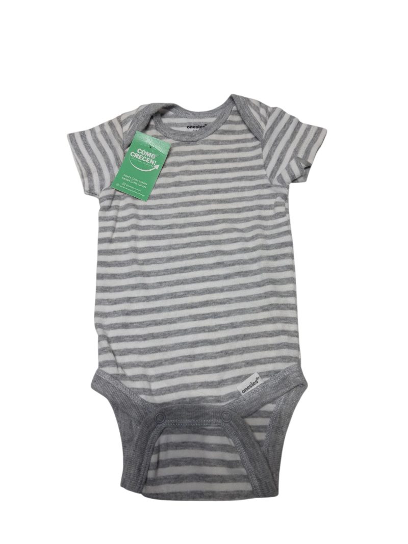 BODY ALG RAYAS GRIS BCO ONESIES T0/3M