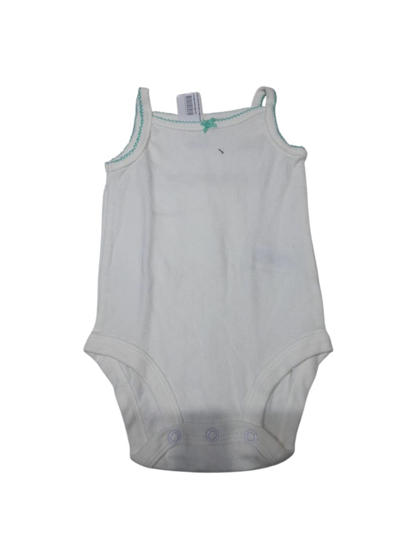 body musculosa blanco caladito borde rosado moña carters t6m