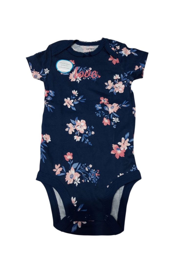 BODY ALG AZUL FLORES ROSA LOVE CARTERS T6M NUEVO