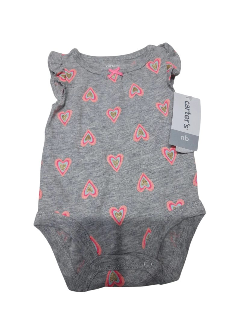 BODY ALG GRIS CORAZONES ROSA DORADO CARTERS TNB NUEVO