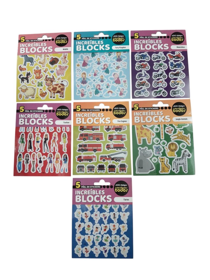 STICKERS EN BLOCK DE 5 HOJAS