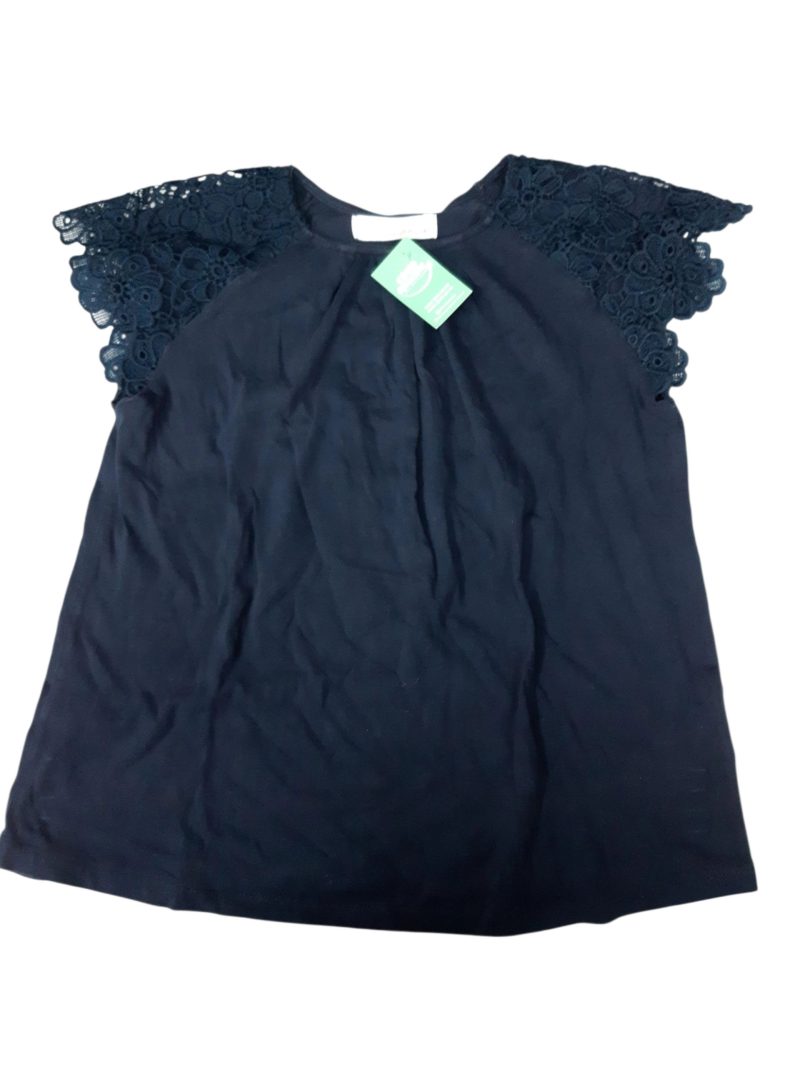 REMERA ALG AZUL MANGAS ACANALADAS ZARA T9/10