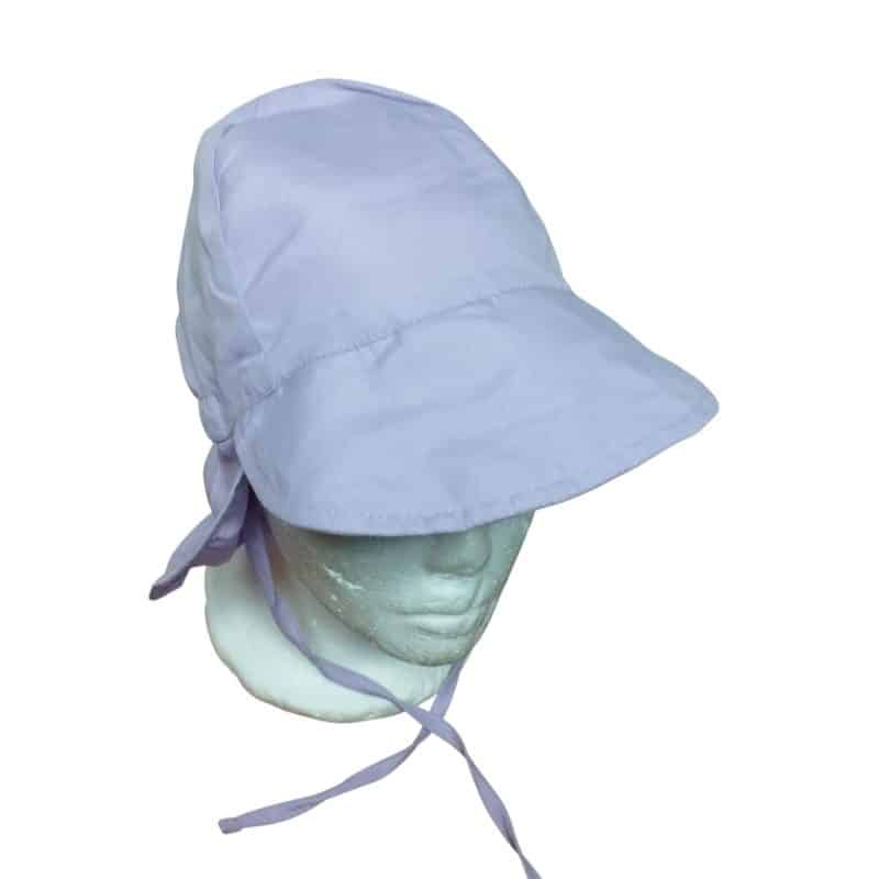 gorro tela lila con proteccion uv bronzini mancha
