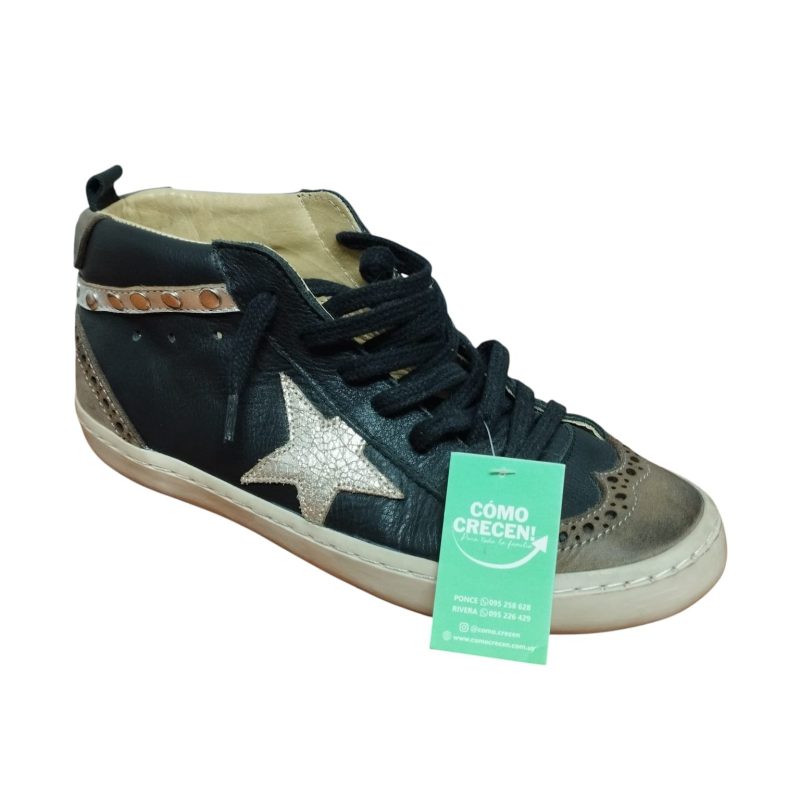 champion botita negro plateado estrella rst t37 rosatti
