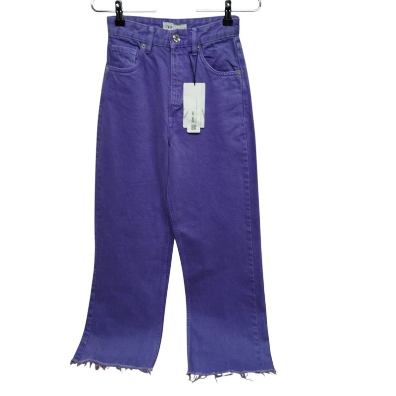JEAN ALTO ANCHO FLECOS VIOLETA ZARA T32/S NUEVO