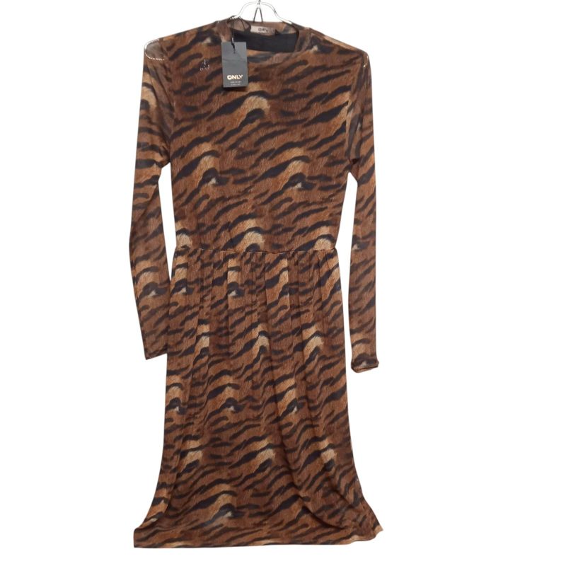 vestido animal print marron negro only t s nuevo