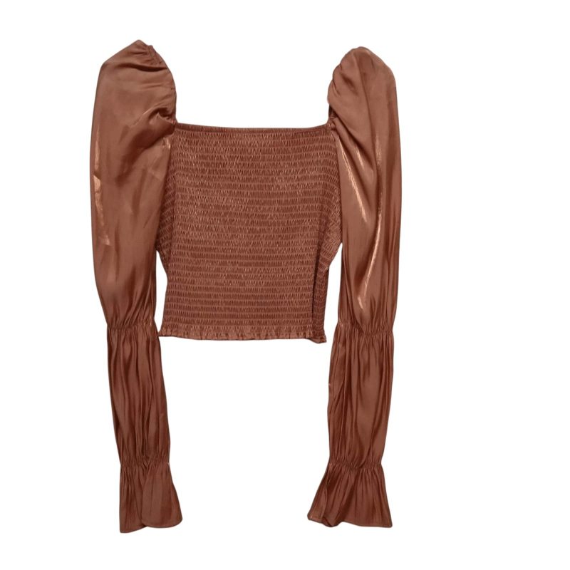 BLUSA M/L ELASTIZADA ROSA VIEJO BRILLOSA CARO CRIADO  T M