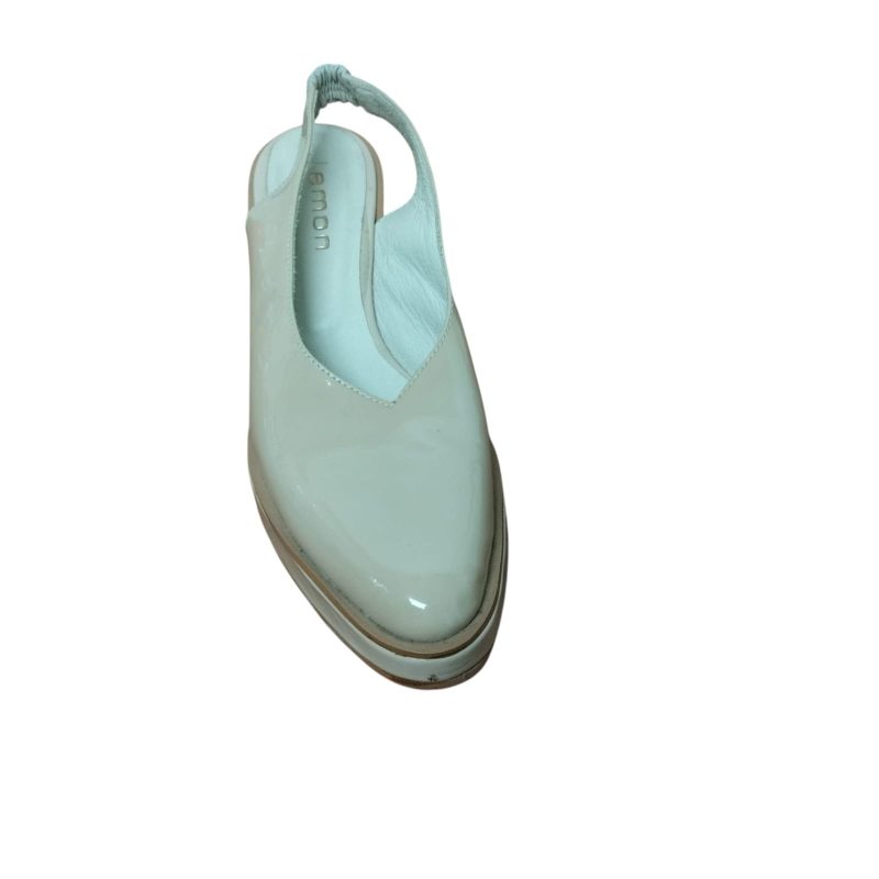 zapato charol beige plataforma abierto talon lemon t 38