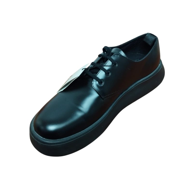 zapato cuerina negro plataforma zara t 43 nuevo en bolsa