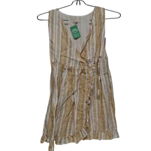 VESTIDO CRUZADO AMARILLO Y BCO SILVESTRE T8