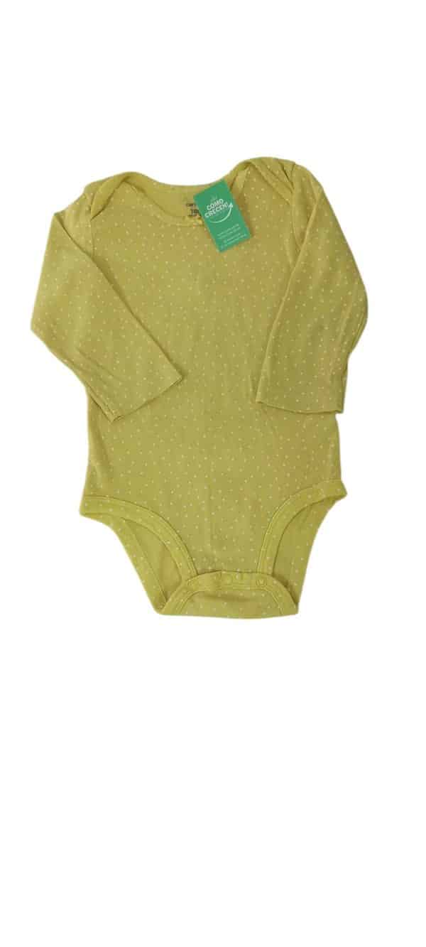 BODY M/L AMARILLO PUNTITOS BLANCOS CARTERS T18M