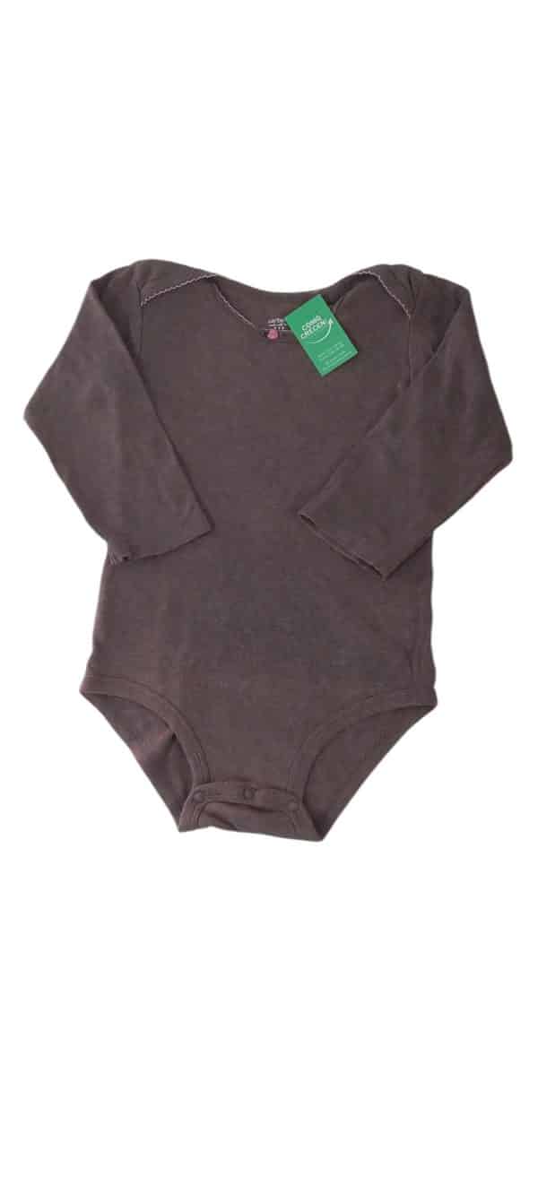 BODY MARRON BORDE ROSADO FLORCITA CARTERS T24M