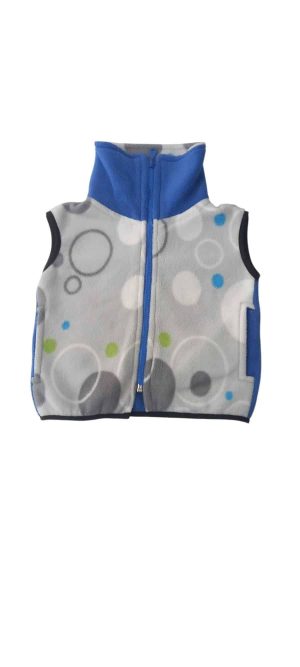 CHALECO POLAR GRIS AZUL BCO MANITOS T2