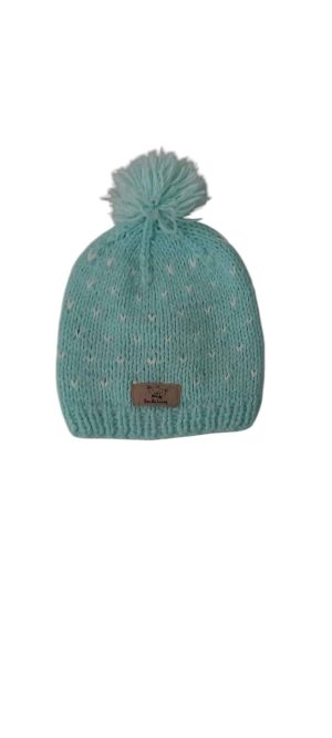 GORRO HILO CELESTE POMPON