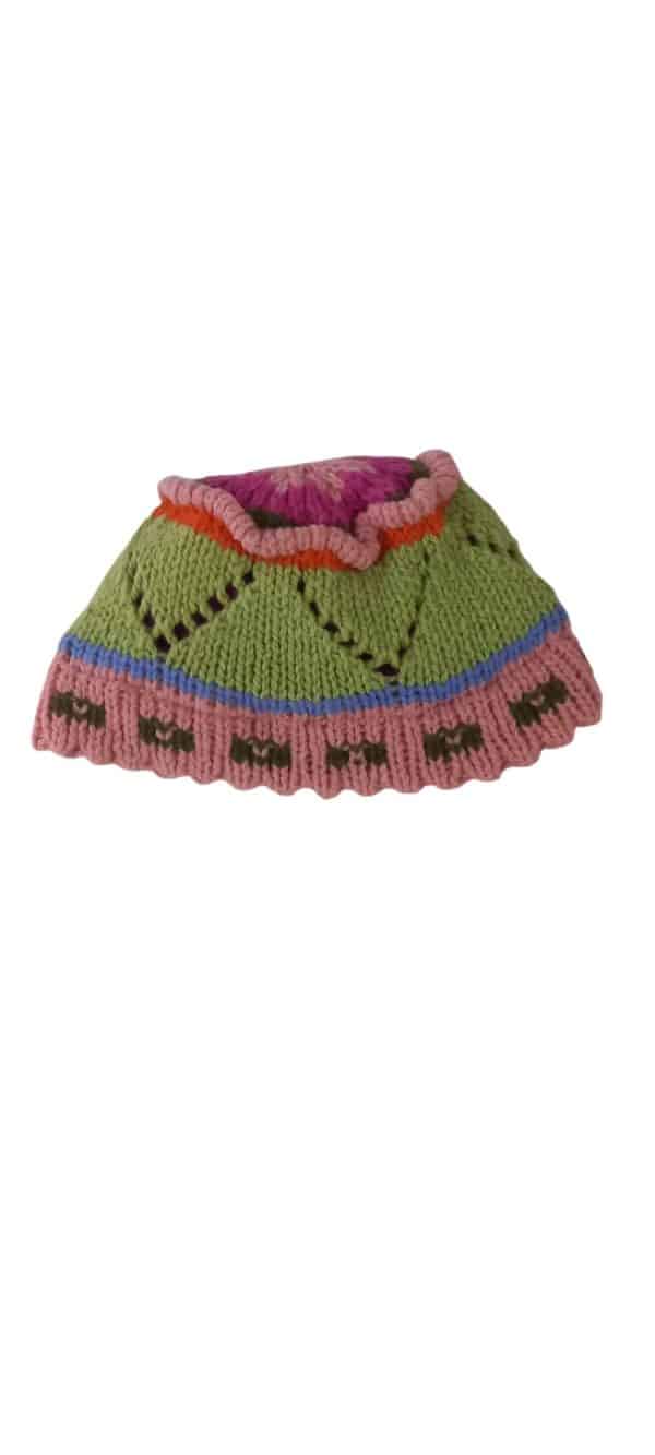 GORRO LANA FUCSIA ROSA VERDE INT POLAR PRUVIAN