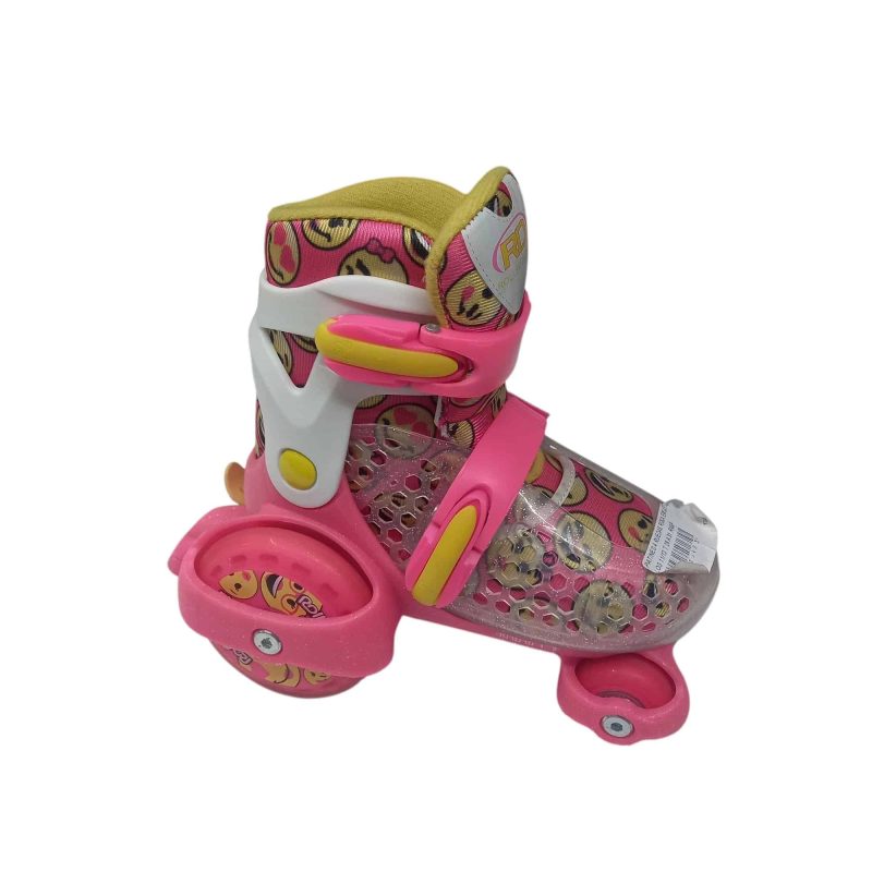 PATINES 4 RUEDAS ROSA EMOJIS AMARILLOS 11/13 T 28 A 31 RASP