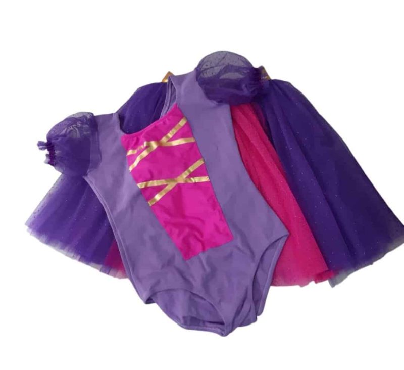 DISFRAZ BODY TUTU BALLET HOUSE T 14 (8 APROX) ROSA VIOLETA DORADO