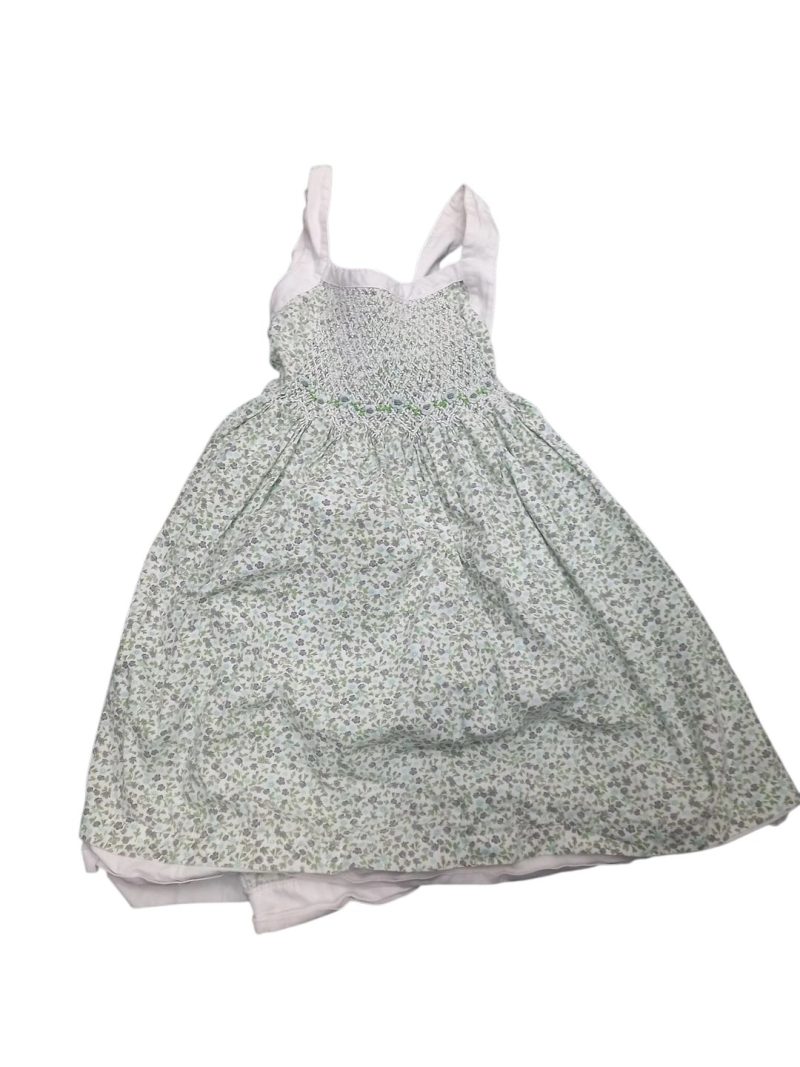 VESTIDO BCO FLORES VERDE CELESTE GRIS COLLAGE T6