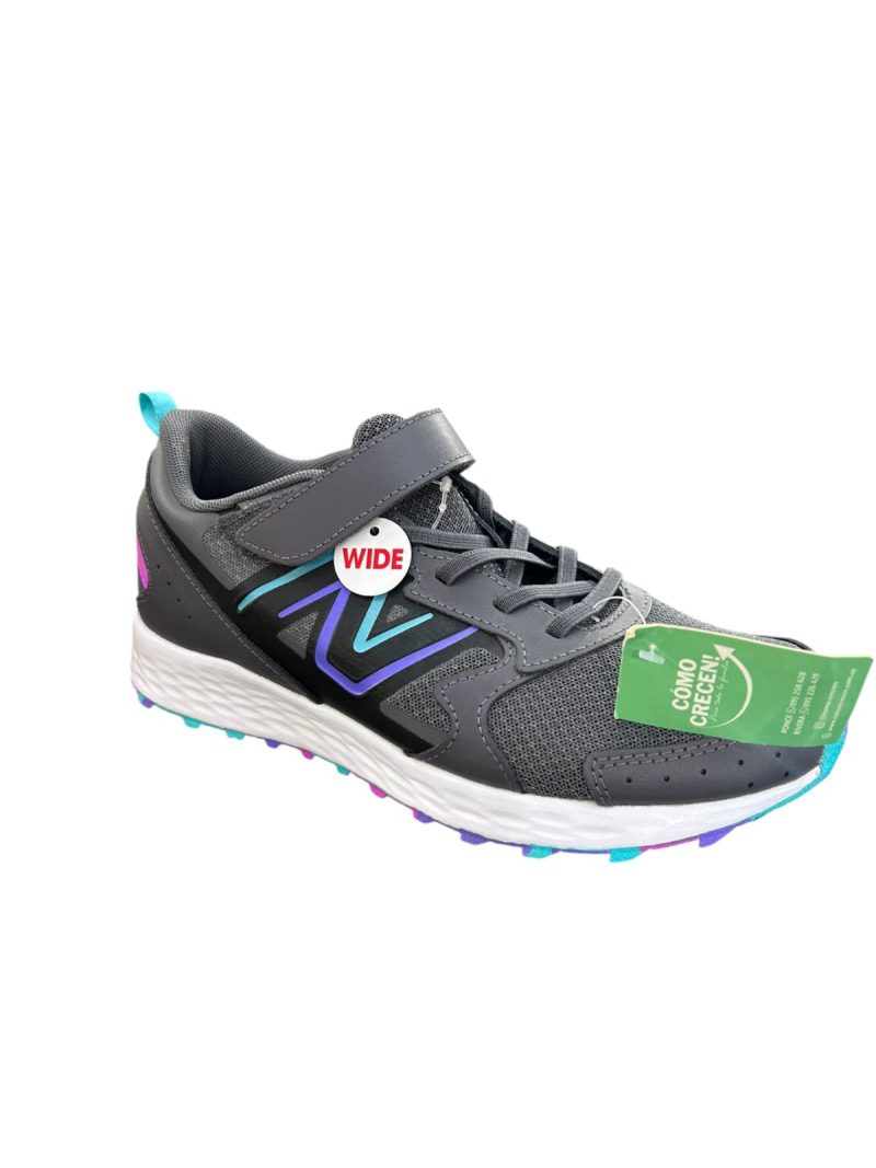 CHAMPIONES NEW BALANCE T 38.5 WIDE GRIS CELESTE VIOLETA NUEVOS EN CAJA