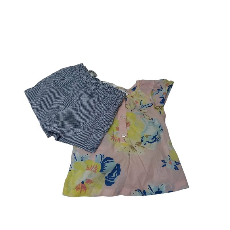 CONJ BLUSA ROSA FLORESAZUL AMARILLO SHORT RAY AZUL BCO CARTERS T3M