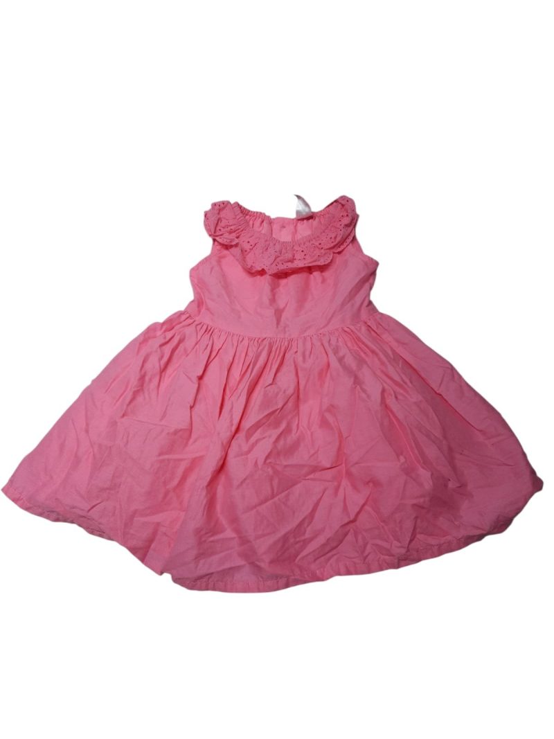 VESTIDO ROSA ACANALADO HOMBROS CARTERS T18M