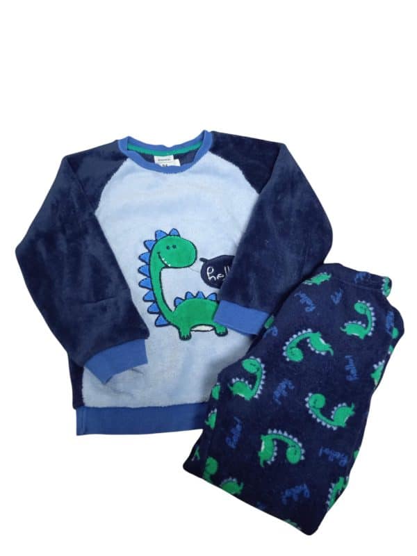 PIJAMA POLAR PANT/BUZO AZUL CELESTE DINOSAURIOS ACESSORIES T 04