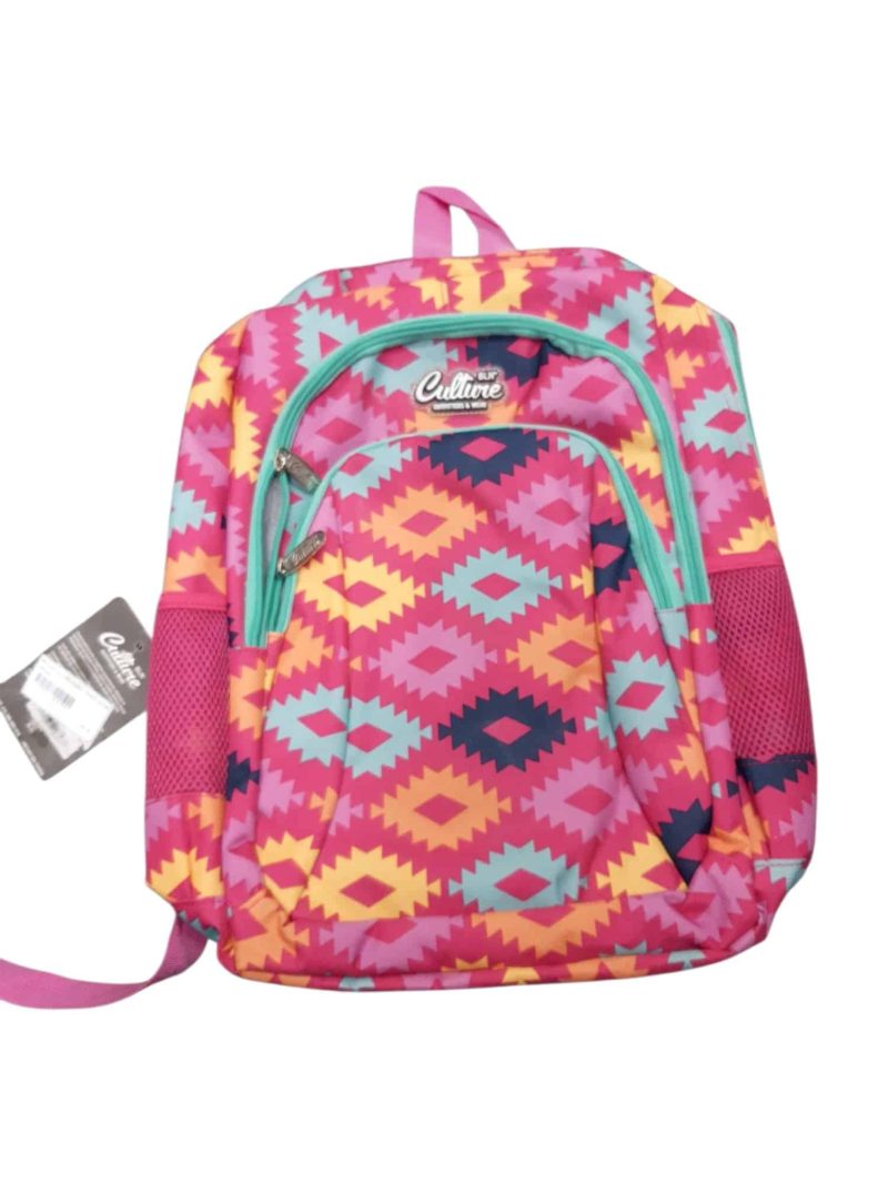 MOCHILA CULTURE FUCSIA FORMAS GEOMETRICAS