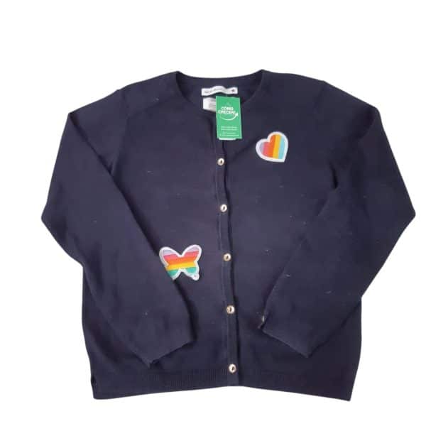 SACO HILO AZUL CORAZON ARCO IRIS ZARA T8 FR