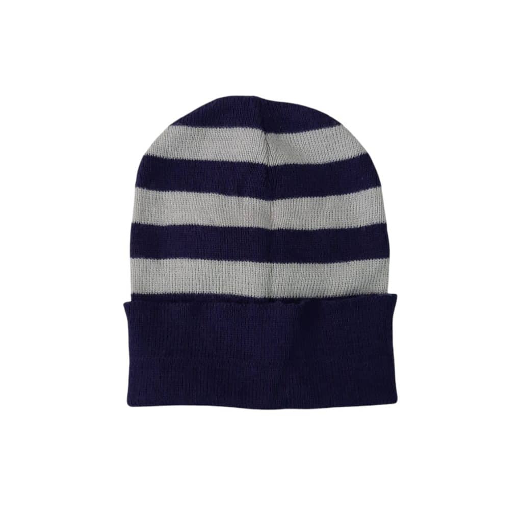 GORRO LANA RAYADO AZUL GRIS