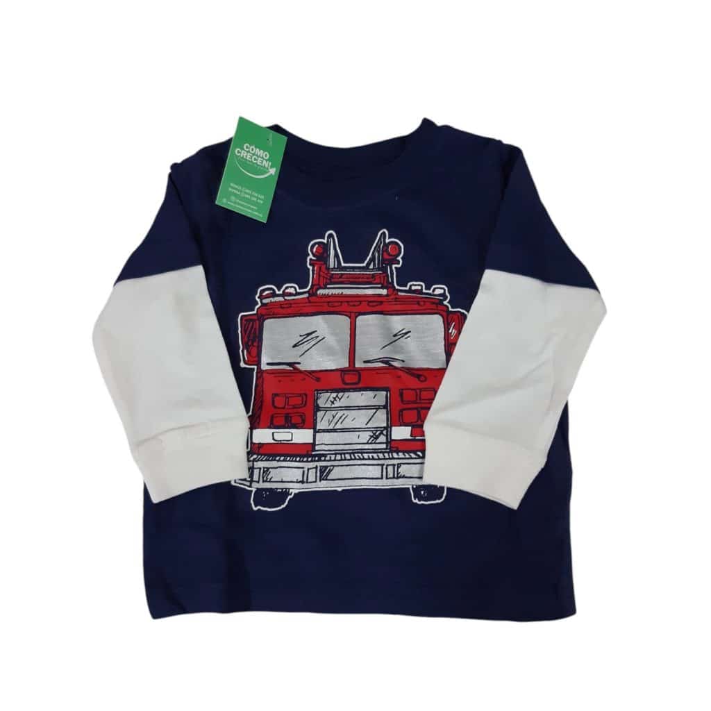 REMERA ALG AZUL MANGAS BCAS CAMION ROJO CARTERS T6M