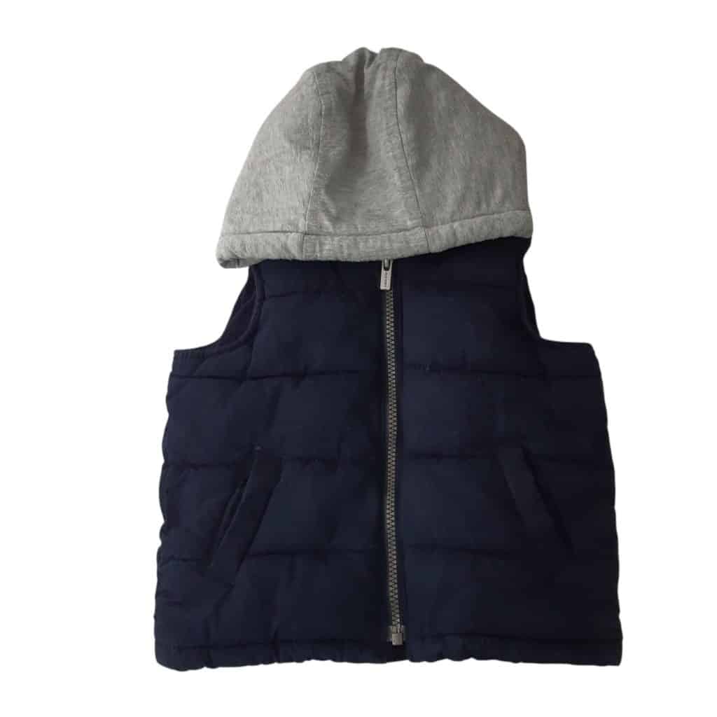 CHALECO AZUL INT POLAR CAPUCHA GRIS OLD NAVY T2 FRZ