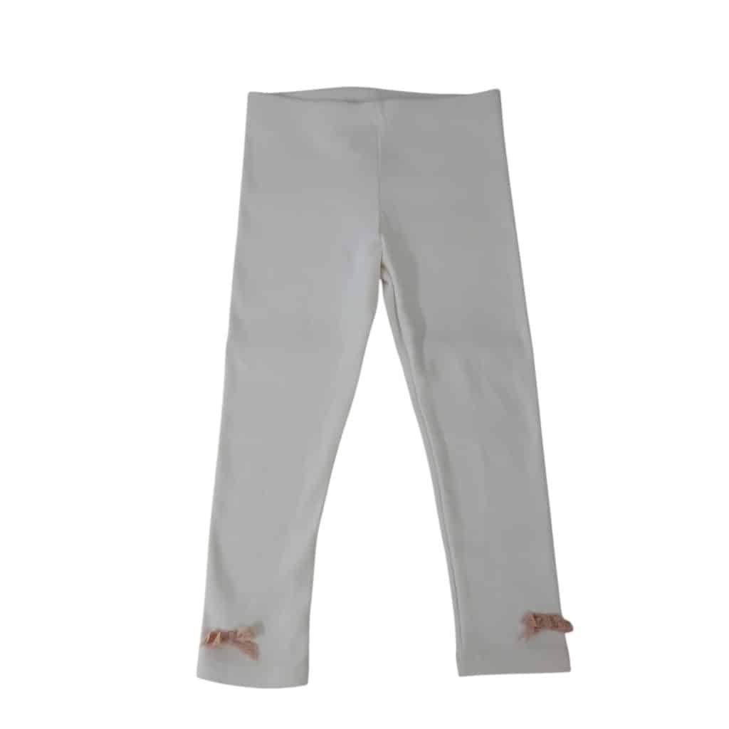 calza morley blanca moñas rosadas t5