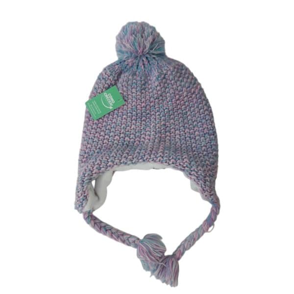 GORRO LANA CELESTE ROSA BCO BRILLANTE DET PEGOTIN