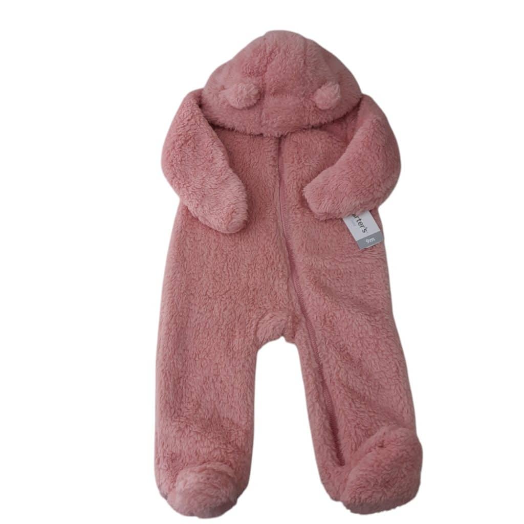 ENTERITO PELUDITO ROSA CAPUCHA CARTERS T9M